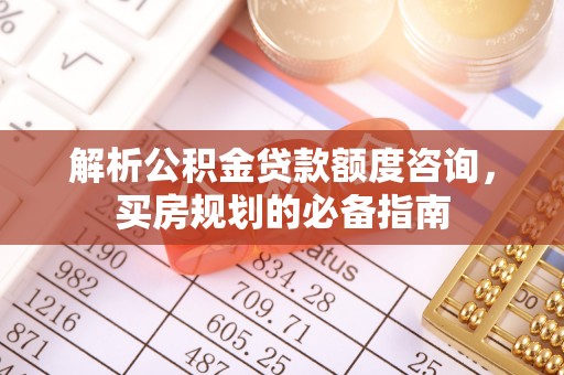 盘龙解析公积金贷款额度咨询，买房规划的必备指南