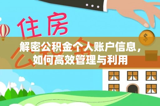 盘龙解密公积金个人账户信息，如何高效管理与利用